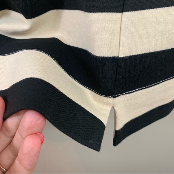 Theory Zamora Onitia Striped Shift Cream/Black Dress - Picture 5 of 10